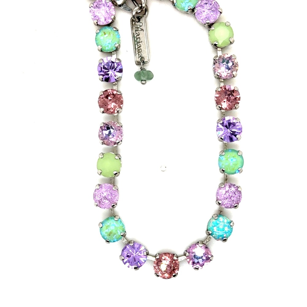 Mariana Guardian Angel Swarovski Crystal Riviere Necklace Pastel Multi Color